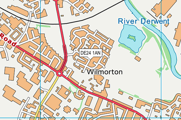 DE24 1AN map - OS VectorMap District (Ordnance Survey)