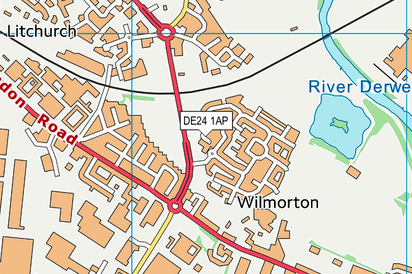 DE24 1AP map - OS VectorMap District (Ordnance Survey)