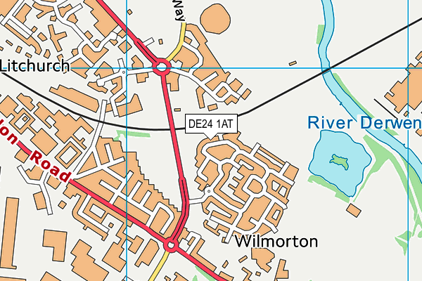 DE24 1AT map - OS VectorMap District (Ordnance Survey)