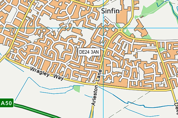 DE24 3AN map - OS VectorMap District (Ordnance Survey)