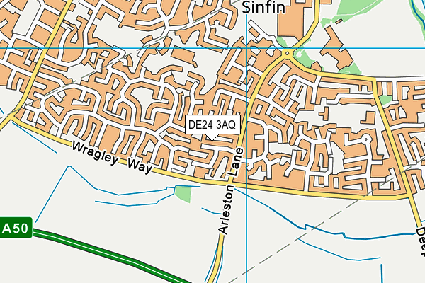 DE24 3AQ map - OS VectorMap District (Ordnance Survey)