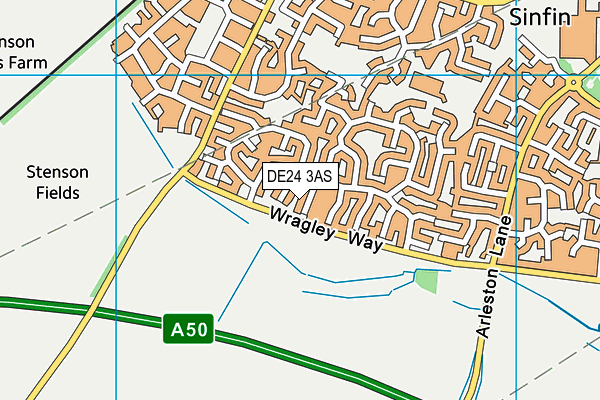 DE24 3AS map - OS VectorMap District (Ordnance Survey)