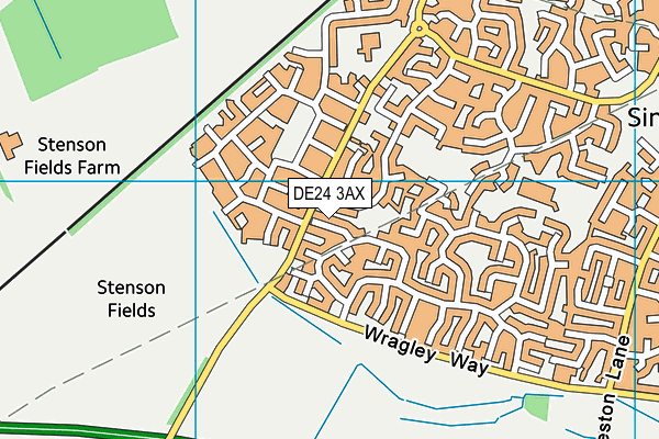 DE24 3AX map - OS VectorMap District (Ordnance Survey)