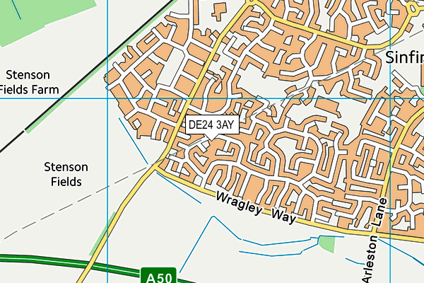 DE24 3AY map - OS VectorMap District (Ordnance Survey)