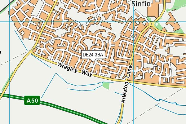 DE24 3BA map - OS VectorMap District (Ordnance Survey)
