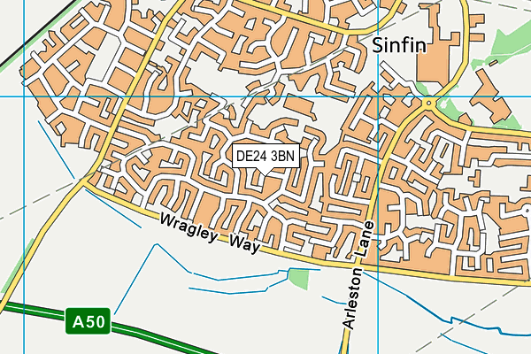 DE24 3BN map - OS VectorMap District (Ordnance Survey)