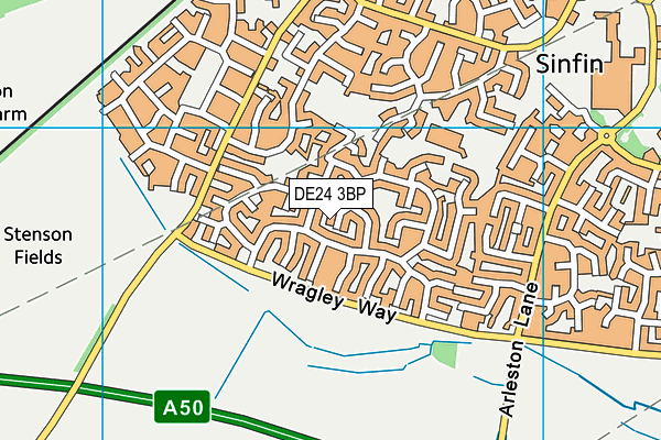DE24 3BP map - OS VectorMap District (Ordnance Survey)