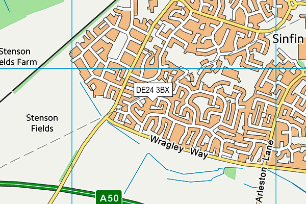 DE24 3BX map - OS VectorMap District (Ordnance Survey)