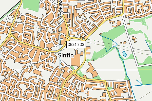 DE24 3DS map - OS VectorMap District (Ordnance Survey)