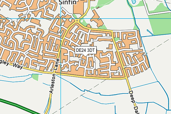 DE24 3DT map - OS VectorMap District (Ordnance Survey)