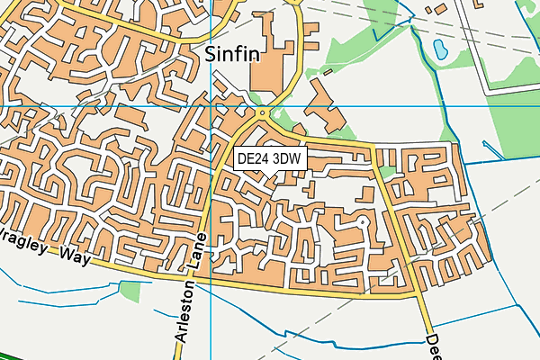 DE24 3DW map - OS VectorMap District (Ordnance Survey)