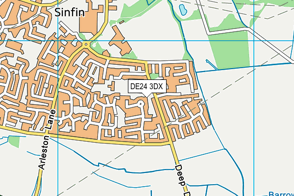 DE24 3DX map - OS VectorMap District (Ordnance Survey)