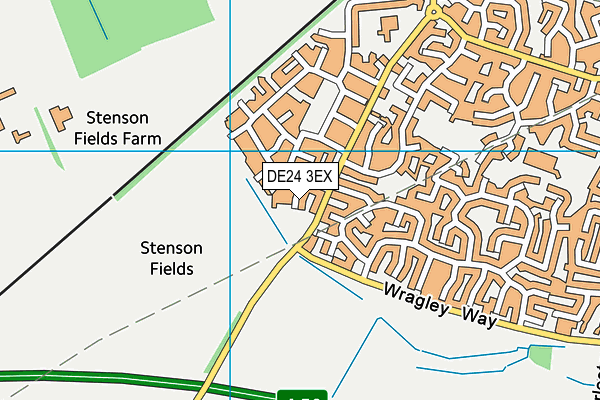 DE24 3EX map - OS VectorMap District (Ordnance Survey)