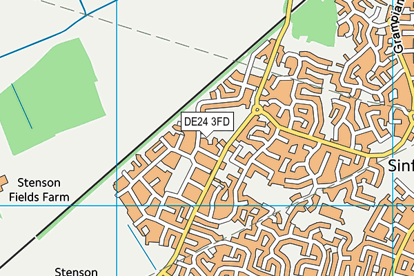 DE24 3FD map - OS VectorMap District (Ordnance Survey)