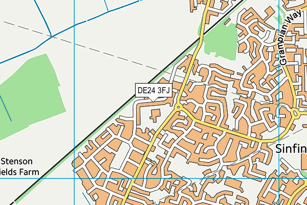 DE24 3FJ map - OS VectorMap District (Ordnance Survey)
