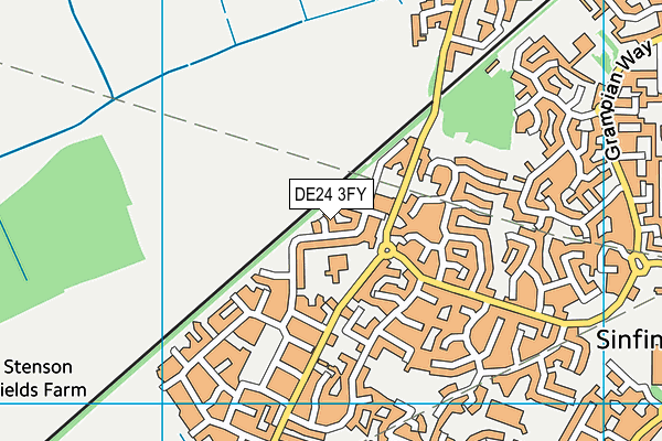 DE24 3FY map - OS VectorMap District (Ordnance Survey)