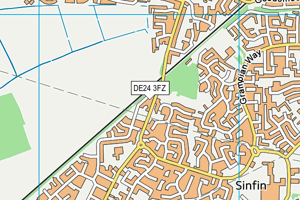 DE24 3FZ map - OS VectorMap District (Ordnance Survey)