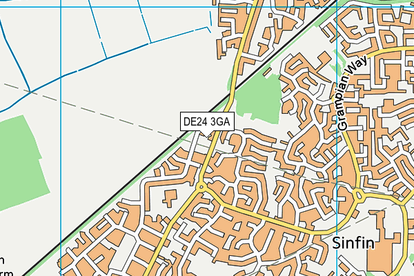 DE24 3GA map - OS VectorMap District (Ordnance Survey)