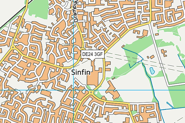 DE24 3GF map - OS VectorMap District (Ordnance Survey)