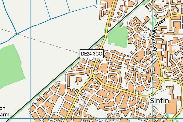 DE24 3GG map - OS VectorMap District (Ordnance Survey)