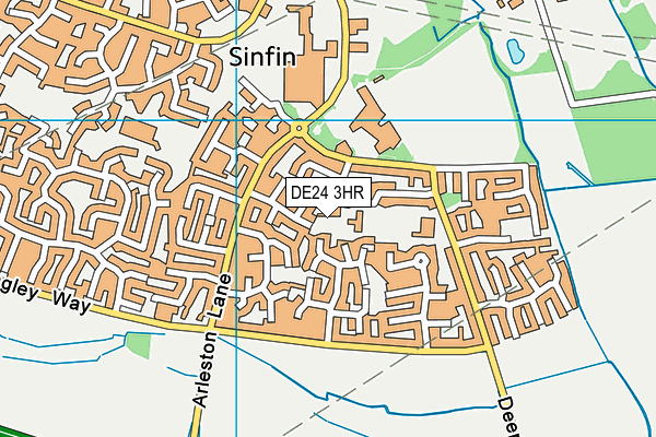 DE24 3HR map - OS VectorMap District (Ordnance Survey)