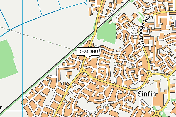 DE24 3HU map - OS VectorMap District (Ordnance Survey)