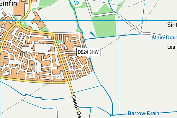 DE24 3HW map - OS VectorMap District (Ordnance Survey)