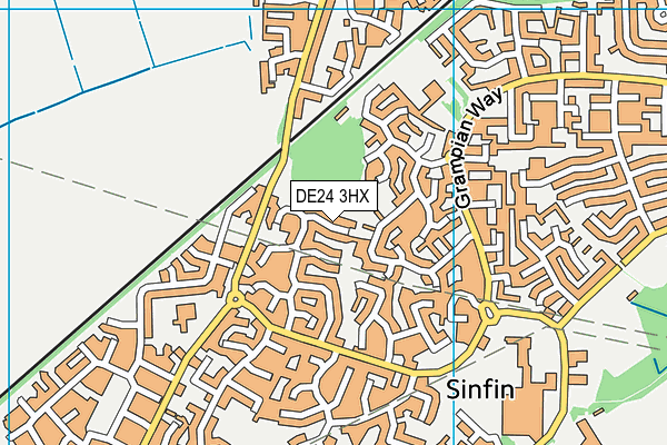 DE24 3HX map - OS VectorMap District (Ordnance Survey)