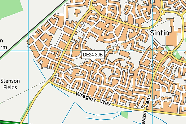 DE24 3JB map - OS VectorMap District (Ordnance Survey)