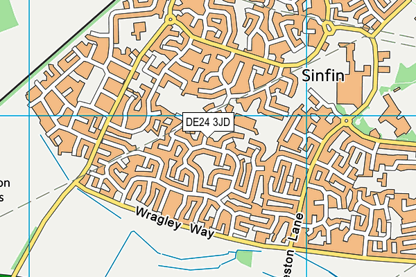DE24 3JD map - OS VectorMap District (Ordnance Survey)