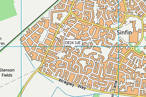 DE24 3JE map - OS VectorMap District (Ordnance Survey)