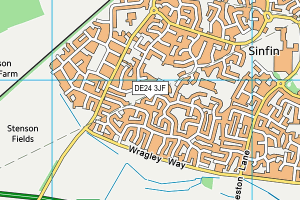 DE24 3JF map - OS VectorMap District (Ordnance Survey)