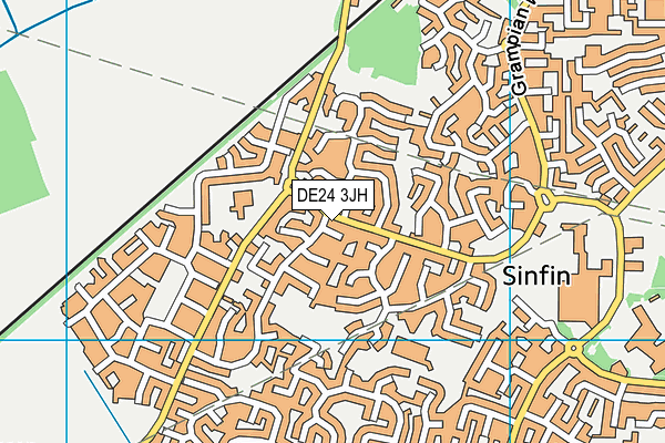 DE24 3JH map - OS VectorMap District (Ordnance Survey)