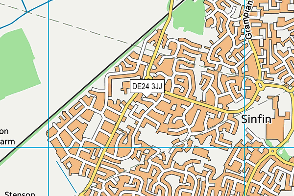 DE24 3JJ map - OS VectorMap District (Ordnance Survey)