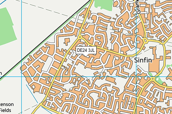 DE24 3JL map - OS VectorMap District (Ordnance Survey)