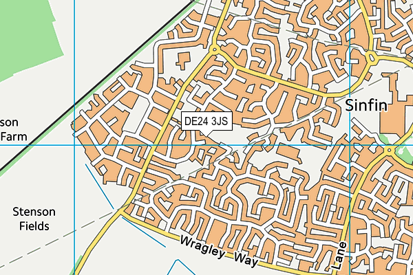 DE24 3JS map - OS VectorMap District (Ordnance Survey)