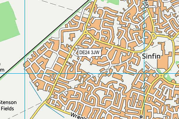 DE24 3JW map - OS VectorMap District (Ordnance Survey)