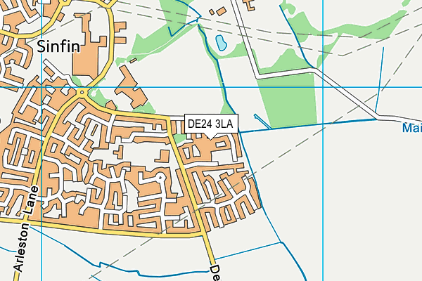 DE24 3LA map - OS VectorMap District (Ordnance Survey)