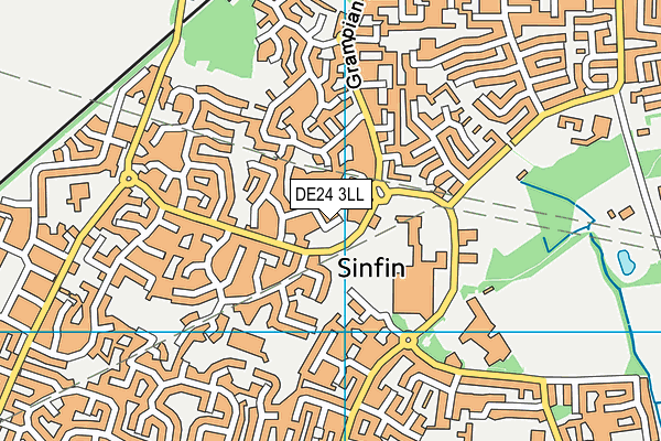 DE24 3LL map - OS VectorMap District (Ordnance Survey)