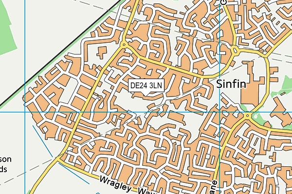 DE24 3LN map - OS VectorMap District (Ordnance Survey)