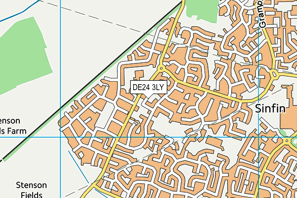 DE24 3LY map - OS VectorMap District (Ordnance Survey)