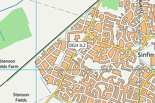 DE24 3LZ map - OS VectorMap District (Ordnance Survey)