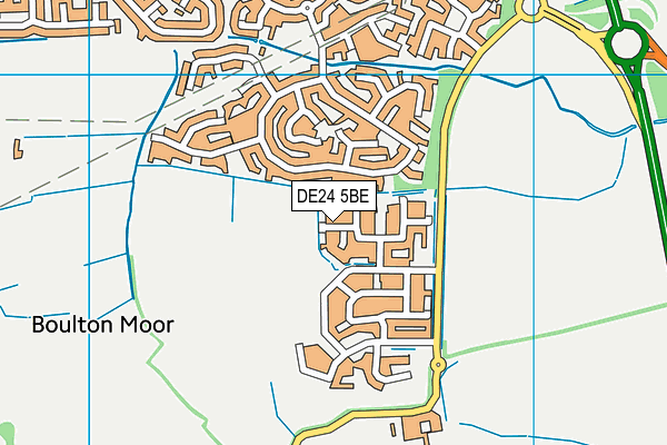 DE24 5BE map - OS VectorMap District (Ordnance Survey)
