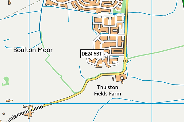DE24 5BT map - OS VectorMap District (Ordnance Survey)