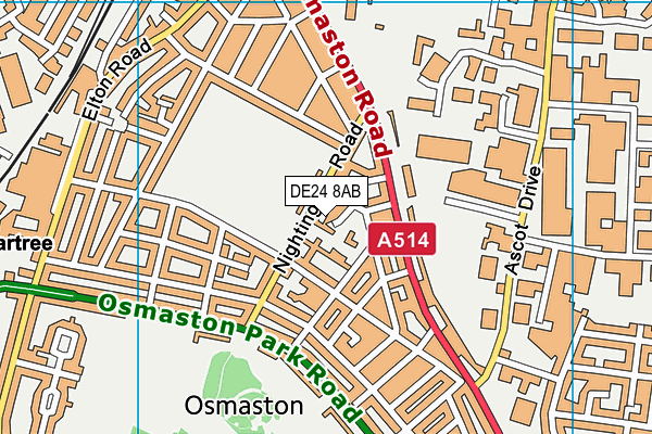 DE24 8AB map - OS VectorMap District (Ordnance Survey)