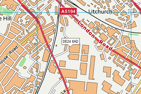DE24 8AD map - OS VectorMap District (Ordnance Survey)