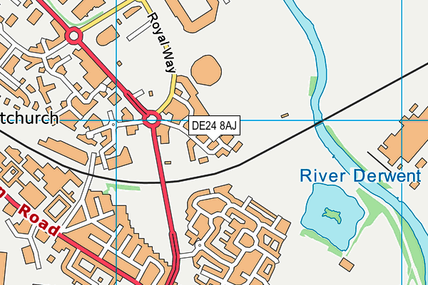 DE24 8AJ map - OS VectorMap District (Ordnance Survey)