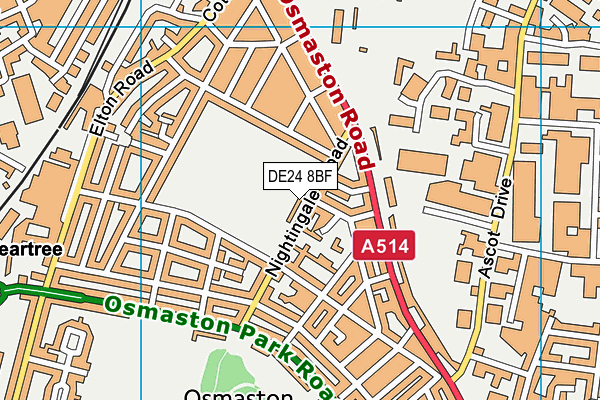 DE24 8BF map - OS VectorMap District (Ordnance Survey)
