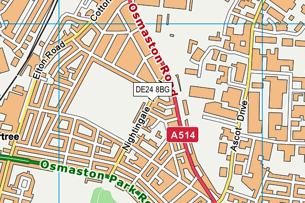 DE24 8BG map - OS VectorMap District (Ordnance Survey)