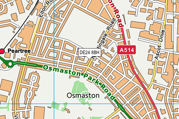 DE24 8BH map - OS VectorMap District (Ordnance Survey)